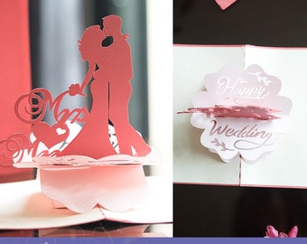 pop up wedding card svg |  pop up card svg | bride and groom svg| mr and mrs svg | papercut card | greeting card svg | paper soul craft