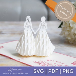Brautjungfer Pop-up Kartenvorlage | Willst du meine Brautjungfernkarte sein | DIY Brautjungfern Antrag | 3D Kartenvorlage | mach es selbst