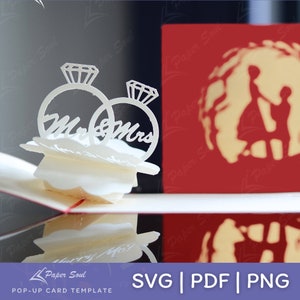 Marry me pop-up card SVG | DIY gift for her | Papercut template love | 3D Papercut svg Card Cut File | Cricut Silhouette DIY
