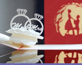 Trouw met me pop-up kaart SVG | DIY cadeau voor haar | Papercut-sjabloon liefde | 3D Papercut svg kaart gesneden bestand | Cricut silhouet DIY