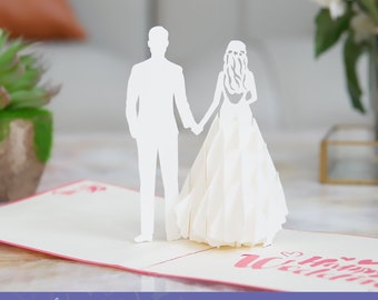 Pop-up wedding card SVG | Wedding card svg | 3d card svg | paper cutting template | pop up template | Do it yourself | Papersoul