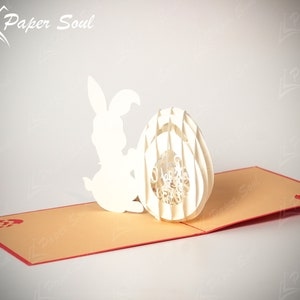 Easter pop up card template Easter bunny card svg Happy Easter svg 3d Easter egg SVG 3d paper Paper Craft image 3
