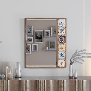 Decorative Handmade Mirror, Wall Mirror, Home Decor Mirror, Stone Mirror, Wall Hanging Mirror