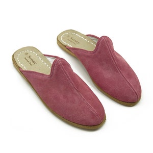 Rose Suede Leather House Women&#39;s Slipper - Traditional Yemeni Shoes - Daily Basis Women&#39;s Shoes - Handmade Unisex Shoes