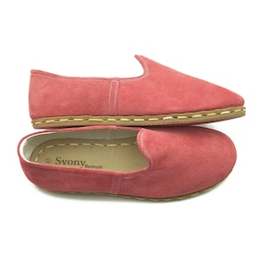 Pink Leather Suede Women&#39;ss Shoes - Handmade Shoes - Custom Shoes - Wedding Shoes - Vintage Shoes - Women Dress Shoes