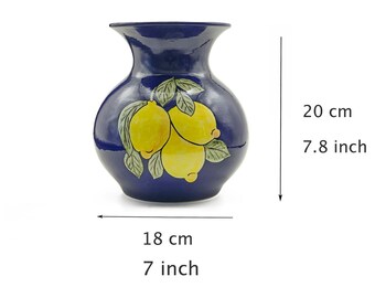 Handgemachte türkische Keramikvase: Dekorative Blumenkeramik (20,3 cm)