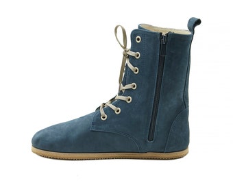 Handmade Leather Barefoot Boots: Wide Fit Earthing Boot