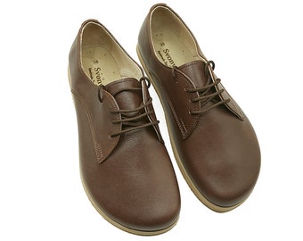 Barefoot Oxford Women | Grounding Shoes | Zero Drop Shoes | Wide Toe Box | Wider Leather Shoes