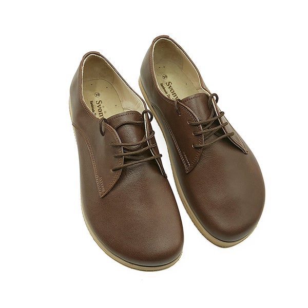 Barefoot Oxford Women | Grounding Shoes | Zero Drop Shoes | Wide Toe Box | Wider Leather Shoes