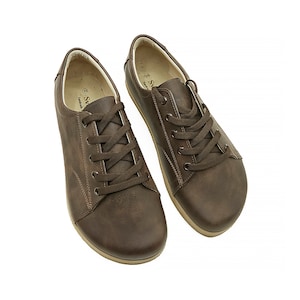 Brown Women Shoes | Barefoot Zero Drop Shoes | Laced Shoes | Wider Leather Shoes