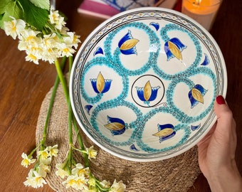 Cuenco de cerámica turca hecho a mano: Cuenco decorativo pintado a mano