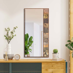 Lena Decorative Handmade Mirror, Tile Mirror, Home Decor Mirror, Bohemian Mirror, Stone Mirror, Wall Hanging Mirror