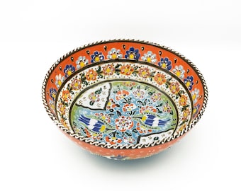 Handmade Turkish Ceramic Bowl, Hand Painted, Gift, Food Bow, Home Decoration, Home Accessories