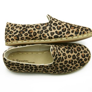 Leopar Leather Women Shoes, Handmade Leather Shoes, Daily Shoes, Yemeni Shoes, Svony Shoes, Gift for Her, Mother Day Gift