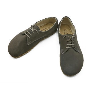 Men&#39;s Handmade Barefoot Oxford Tie Shoes - Zero Drop Yemeni Sole Classic Shoes - Minimalist Organic Grounding Shoes