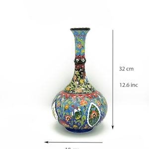 Blue Handmade Ceramic Vase, Handmade Decorative Ceramic Vase, Ceramic Blue Vase, Blue Vase Decor, Mothers Day Gift