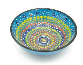 Handmade Traditional Turkish Ceramic Bowl, Salad Bowl, Serving Bowl, Hand Painted Art Ceramic
