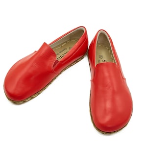 Men's Handmade Barefoot Yemeni Shoes - Zero Drop Leather Sole Slip Ons - Minimalist Organic Grounding Slip On Comfy Shoes