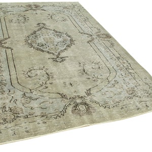 6x9 Gray Handmade Over-dyed Turkish Rug - Vintage Rug - Over-dyed Anatolian Rug - Modern Rug - Area Rug - Oushak Rug