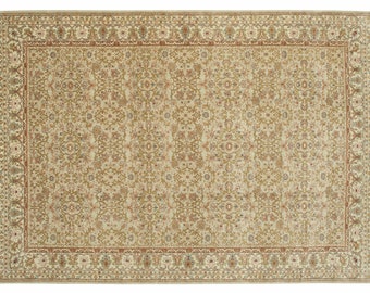 Handmade Beige Oushak Area Rug (10x14 ft)