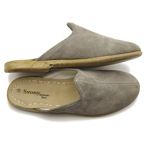 Gray Leather Suede Women&#39;s Slipper - Sheepskin Slippers - Leather Slippers - Shoes Women&#39;s - Organic Slippers - Mother&#39;s Day Gift