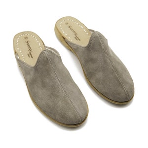 Suede Gray Leather Soft Slipper - Sheepskin Slippers - Leather Slippers - Slippers Men - Handmade Yemeni Slipper - Men&#39;s Slipper