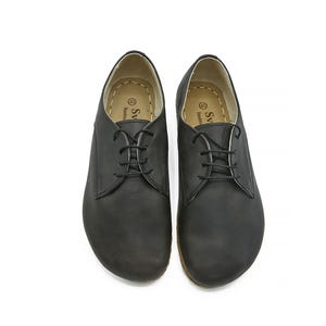 Men&#39;s Handmade Barefoot Oxford Tie Shoes - Zero Drop Yemeni Sole Classic Shoes - Minimalist Organic Grounding Shoes