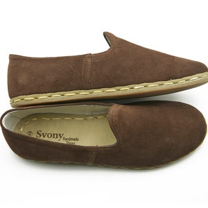 Women Brown Color Shoes, Casual Shoes, Unisex Suede Shoes, Gift for Women, Leather Loafer, House Shoes, Comfort Flat Shoes