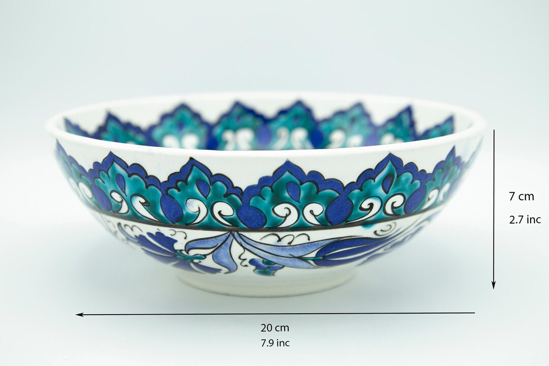 Original Handmade Turkish Blue Ceramic Bowl, Best Gift for Home, Home