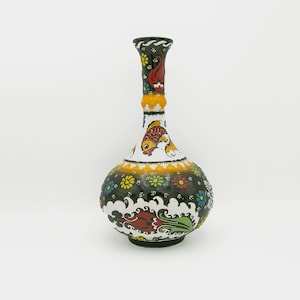 Handmade Rustic Decorative Vase | Texture Vase | Ceramic Vase Black | Ceramic Vase | Modern Vase | House Warming Gift