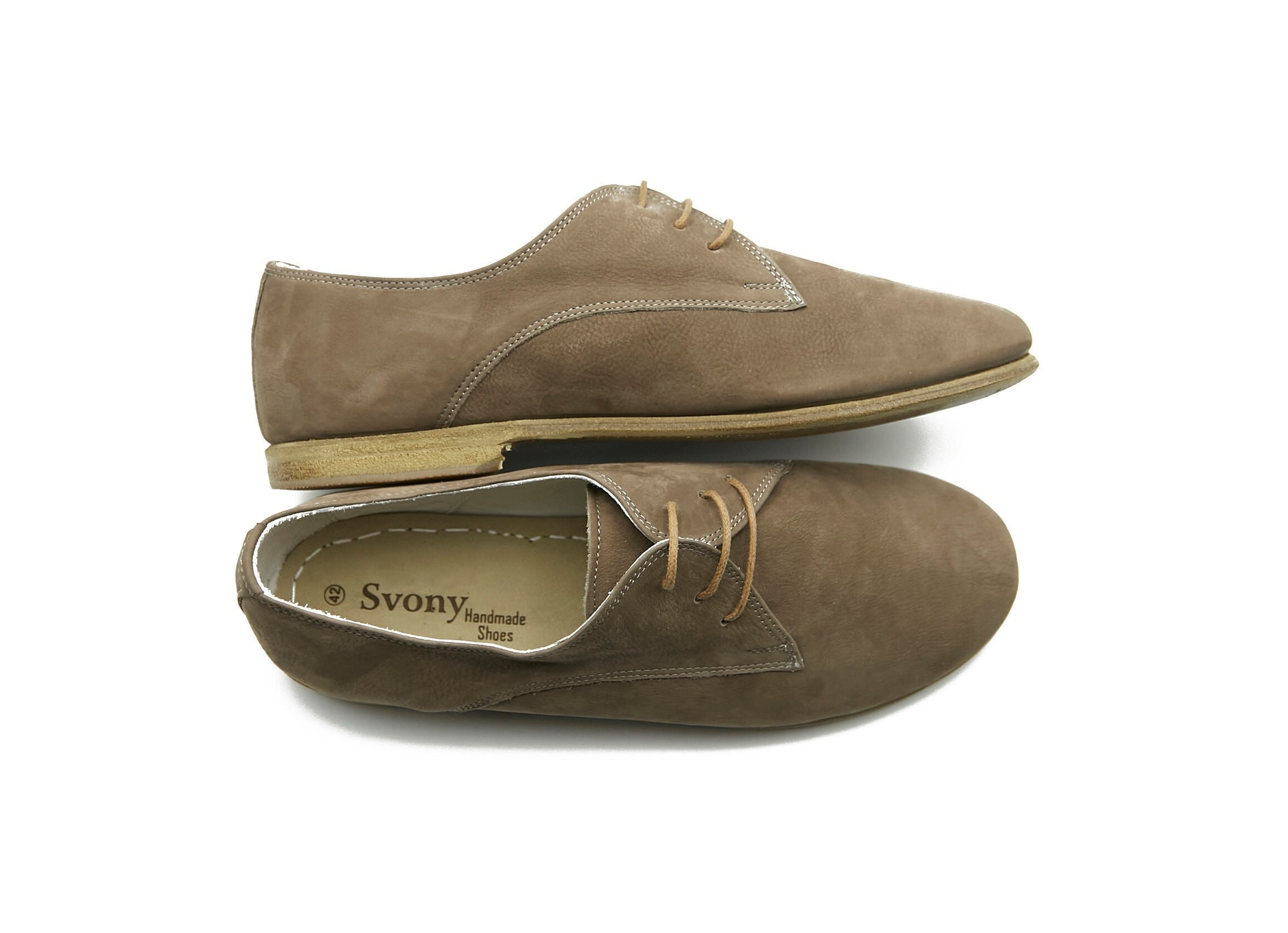 Men's Smoky Color Leather Lace up Shoes - Daily Basis Nubuck