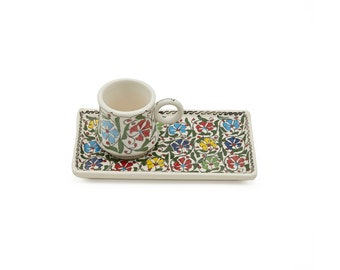 Handmade Turkish Coffee Cup: Hand-Painted Ceramic Espresso Cup