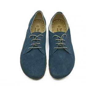 Men&#39;s Handmade Barefoot Oxford Tie Shoes - Zero Drop Yemeni Sole Classic Shoes - Minimalist Organic Grounding Shoes