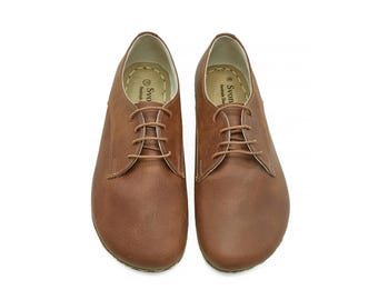 Men's Handmade Barefoot Oxford Shoes: Suede Leather Yemeni Sole