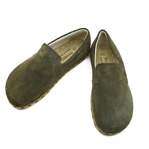 Men's Handmade Barefoot Yemeni Shoes - Zero Drop Leather Sole Slip Ons - Minimalist Organic Grounding Slip On Comfy Shoes