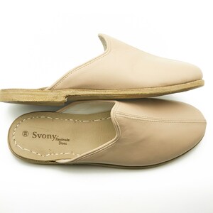 Beige Leather House Slipper - Unisex Traditional Yemeni Shoes - Daily Basis Slipper - Handmade Unisex Shoes