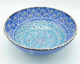 Home Gift for New House - Bowl - Wedding Favors, Bridal Gift Bowl, Blue Ceramic Bowl, Patterned Ceramic Bowl