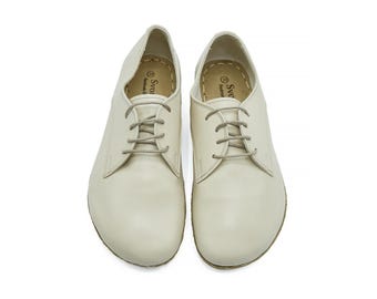 Men's Handmade Leather Oxford Shoes: Barefoot Zero Drop Yemeni Sole