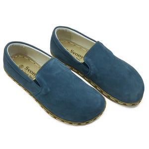 Men's Handmade Barefoot Yemeni Shoes - Zero Drop Leather Sole Slip Ons - Minimalist Organic Grounding Slip On Comfy Shoes