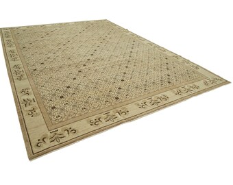 10x14 Vintage Turkish Oushak Rug: Hand Woven Oriental Area Rug
