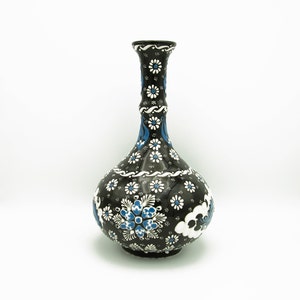 Handmade Rustic Decorative Vase | Texture Vase | Ceramic Vase Black | Ceramic Vase