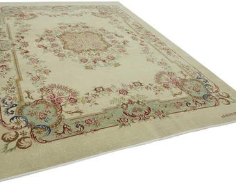 9 x 13 extra groot beige tapijt, groot tapijt, decoratief vintage tapijt, eetkamertapijt, Anatolisch oversized tapijt, teppich