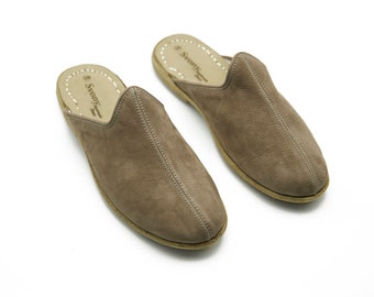Chaussons souples en cuir de couleur fumée - chaussons en peau de mouton - chaussons en cuir nubuck pour femmes - chaussons yéménites faits main - chaussures pour femmes