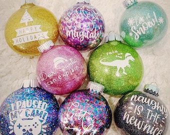 Mystery Glitter Ornament with Vinyl Sticker *Limited Time Item*