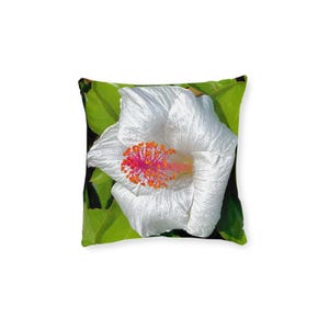 Floral Square Pillow - Pink Back, Decorative Cushion, Home Décor, Housewarming Gift, Cozy Accent Pillow, Soft Floral Pillow