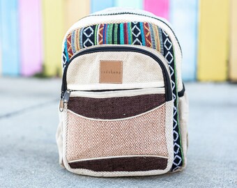 Himalayan Hemp Backpack | Handmade | Eco-Friendly | Vegan | Travel | Festival | Gym Bag | School Laptop | Hippie | BOHO | Hiking | Rucksack