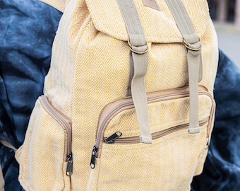 Himalayan Hemp Backpack | Handmade | Eco-Friendly | Vegan | Travel | Festival | Gym Bag | School Laptop | Hippie | BOHO | Hiking | Rucksack