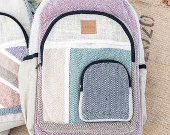 Himalayan Hemp Backpack | Handmade | Eco-Friendly | Vegan | Travel | Festival | Gym Bag | School Laptop | Hippie | BOHO | Hiking | Rucksack