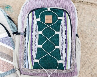 Himalayan Hemp Backpack | Handmade | Eco-Friendly | Vegan | Travel | Festival | Gym Bag | School Laptop | Hippie | BOHO | Hiking | Rucksack