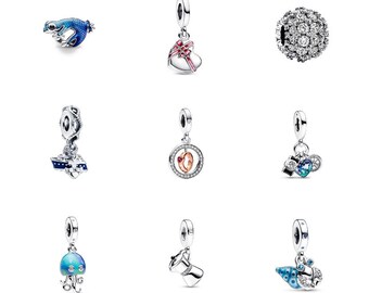 S925 Sterling Zilver Pandora Charm Hanger Heremietkreeft Metallic Blue Gecko Jellyfish Charm Fit Pandora Snake Chain Charm Europese armband